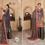 Senoritta Stitched Dual Tone Organza Blue