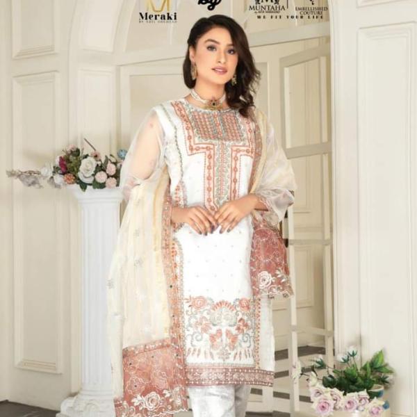 Rosalie Stitched Organza White