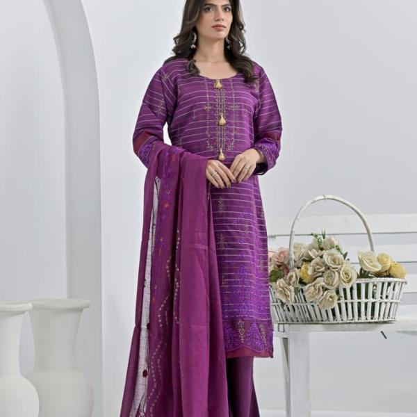 Purple Cotton Suit Haseen Ehsas