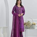 Purple Cotton Suit Haseen Ehsas