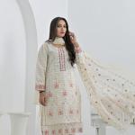 White Cotton Suit Haseen Ehsas