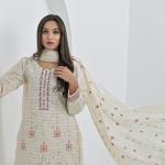 White Cotton Suit Haseen Ehsas