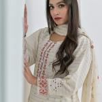 White Cotton Suit Haseen Ehsas