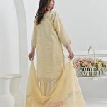 Half White Cotton Suit Haseen Ehsas