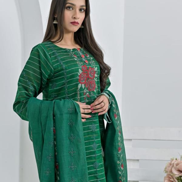 Green Cotton Suit Haseen Ehsas